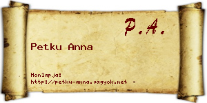 Petku Anna névjegykártya